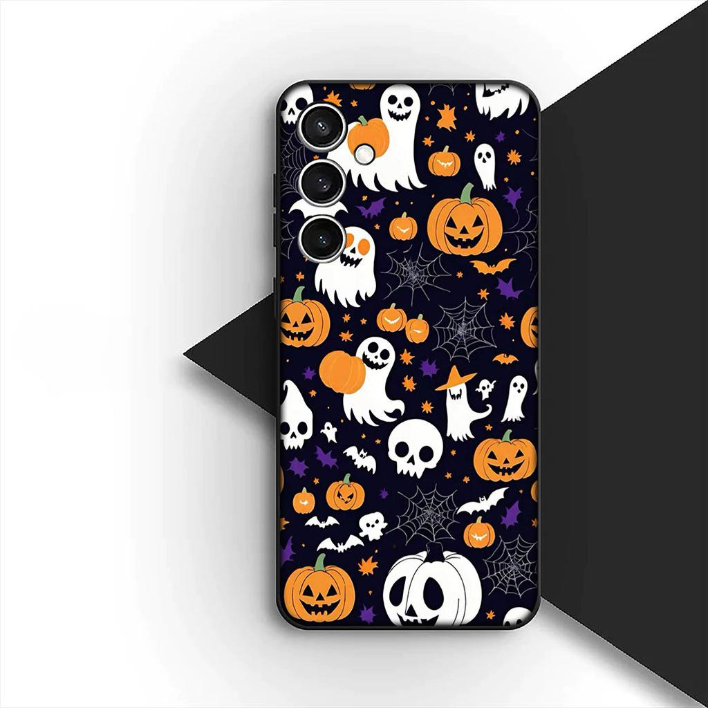 Чехол для Xiaomi Poco C75 C65 C85 X7 X6 M8 F7 F8 Ultra F6 Pro Чехол для телефона Мягкий чехол с маленьким призраком Тыква на Хэллоуин Цветок