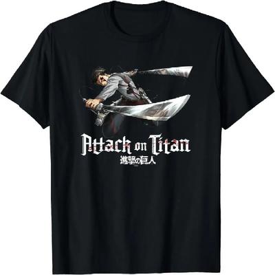 Футболка Levi Jump Attack из 3 сезона аниме «Атака на Титанов» в стиле стритвеар, Харадзюку, мужская футболка, Camisetas.