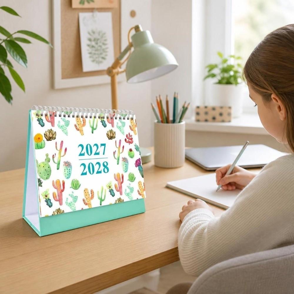 Creative Standing Flip Calendar Thick Paper Time Manegement Organizers School Office Supplies