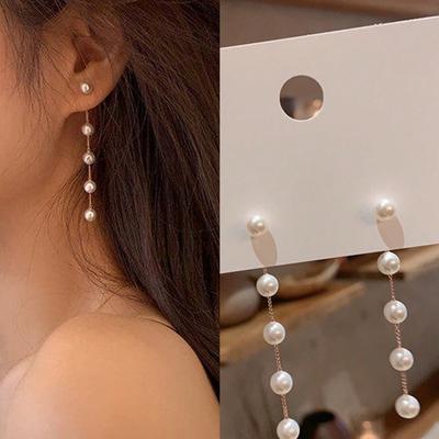 1 пара, Элегантные и изысканные женские серьги с кисточками и искусственным жемчугом, Аксессуары для повседневной носки и вечеринок