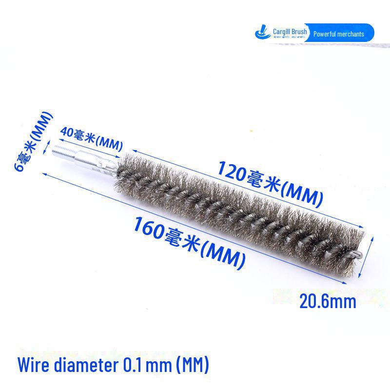 Щетка для труб из нержавеющей стали M6 для глубокой очистки отверстий и удаления ржавчины, сталь 304