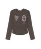 ESCAPEFROM Guardian Cross Print Slim Fit Shirred Long Sleeve [4 Colors]