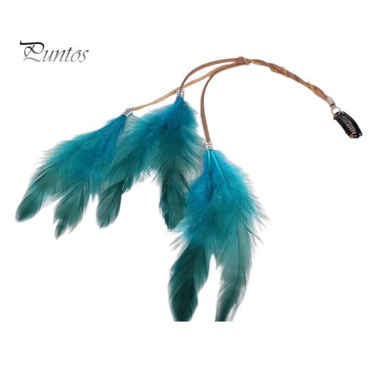Заколка для волос в виде пера, цветная кожаная длинная заколка для волос с кисточками, легко сочетающийся головной убор, аксессуары для волос для тематических вечеринок