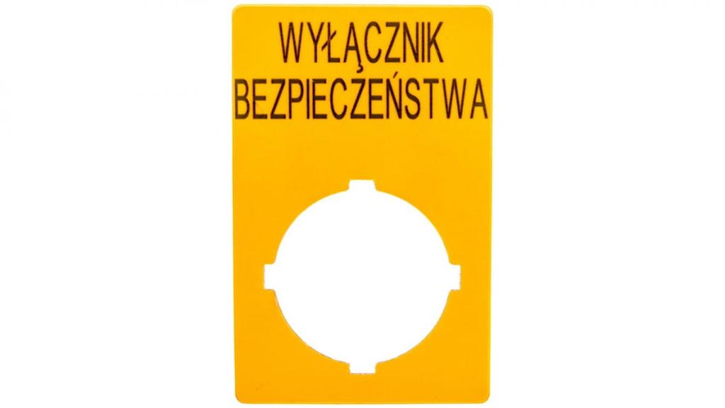 Szyld Opisowy 33X50Mm Żółty /Wyłącznik Bezpieczeństwa/ M22-Xzk1-Pl99 167636