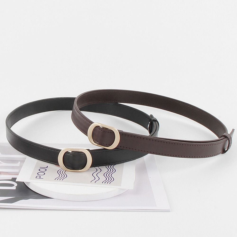 Versatile Leather Belt Casual Trouser Dress Belts Fashion Thin Waist Strap