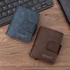 Новый мужской кошелек-трифолд из масляного воска с карманом для монет и всплывающим держателем для карт, большой вместимости