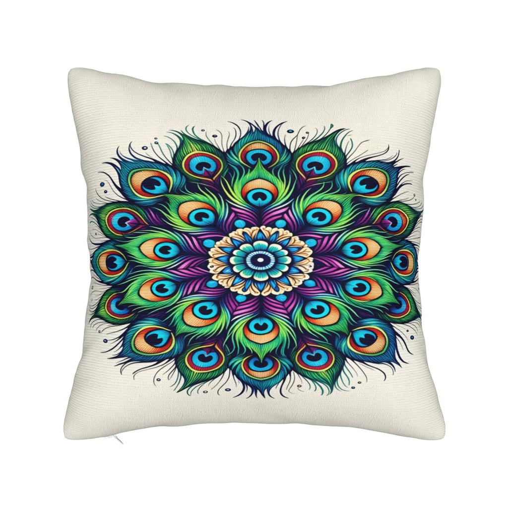 Peacock Feather Printing Pillow Cover Vintage Pillow Case For Chair Sofa Home Decor Design Pillowcases Gift Idea