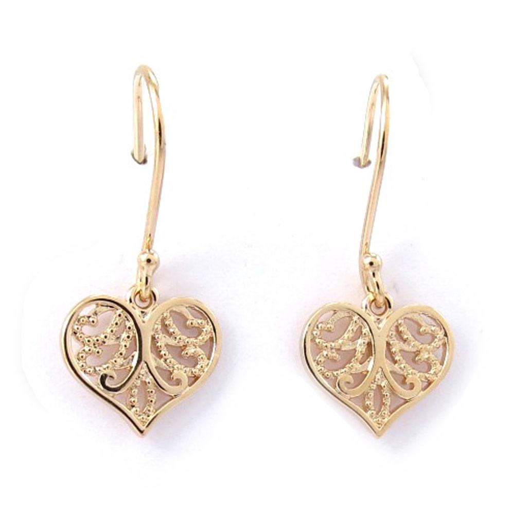 Les Trésors De Lily [J9387] - Gold Plated 'Love' Earrings - 12x11 Mm