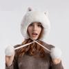 Cartoon Cat Ears Beanie Fluffy Ear Protection Hat Leisure Lei Feng Hat  Children