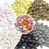 100-Pack 4x7mm Acrylic Smiley Face Beads - Drip Oil Electroplated, DIY Letter Beading Accessories