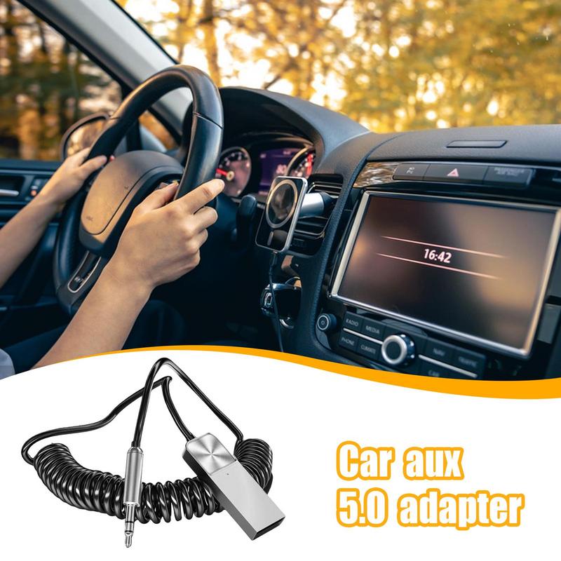 Беспроводной вспомогательный адаптер для автомобиля Автомобильный беспроводной радиопередатчик Громкая связь Музыкальный плеер Подключи и играй Звук Hi-Fi