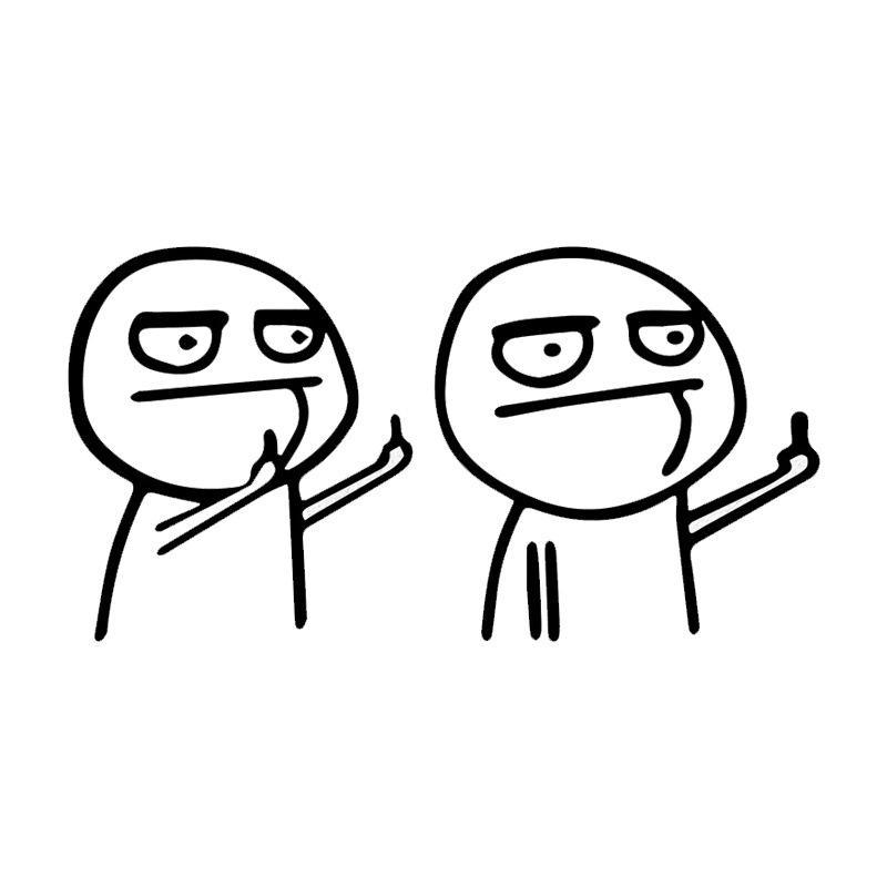 Funny Middle Finger Cartoon Car Stickers: Reflective Body Decals with Contempt and Personality