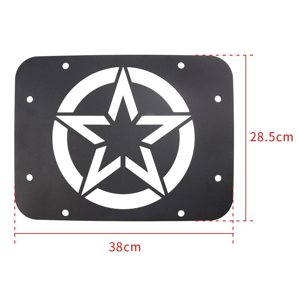 1PC Tailgate Vent Cover Plate, Spare Tire Carrier, Delete Plate for Jeep Wrangler JK JKU 2007-2018 (JK Star)