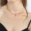 Простое двухслойное колье-колье для женщин, модные короткие подвески, ожерелье с луной, звездой и ключицей, французские повседневные украшения