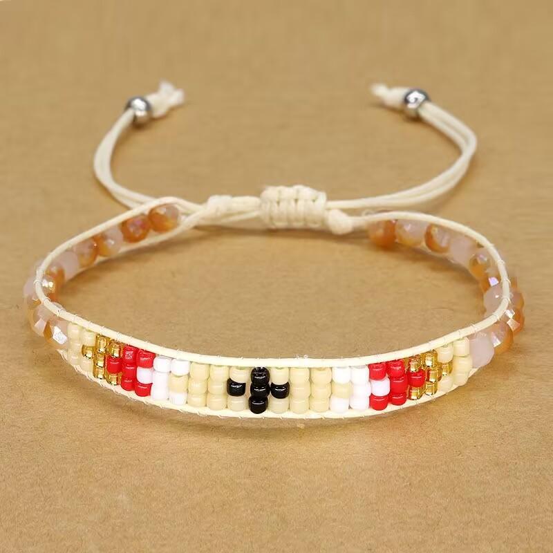 Бохо разноцветные граненые хрустальные японские стеклянные бусины Миюки плетеный браслет для женщин и мужчин Бохо ручная работа шикарные модные украшения