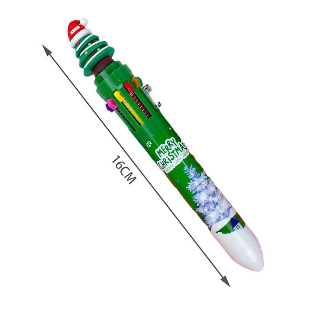 Cartoon Colored Ballpoint Pens Reward Writing Pen NEW Christmas 10 Color Pens
