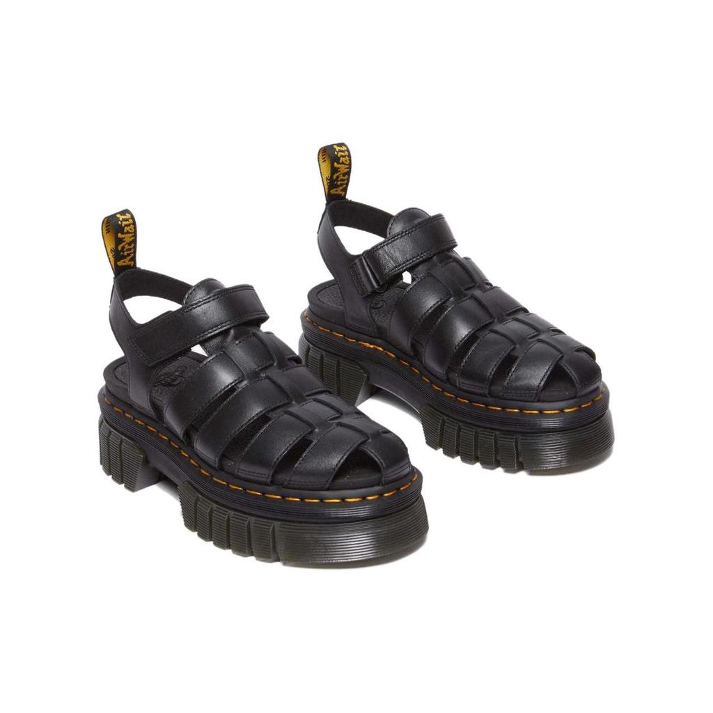 Dr. Martens Leather Comfortable Casual Roman Sandals Women Sandals Black 31549001