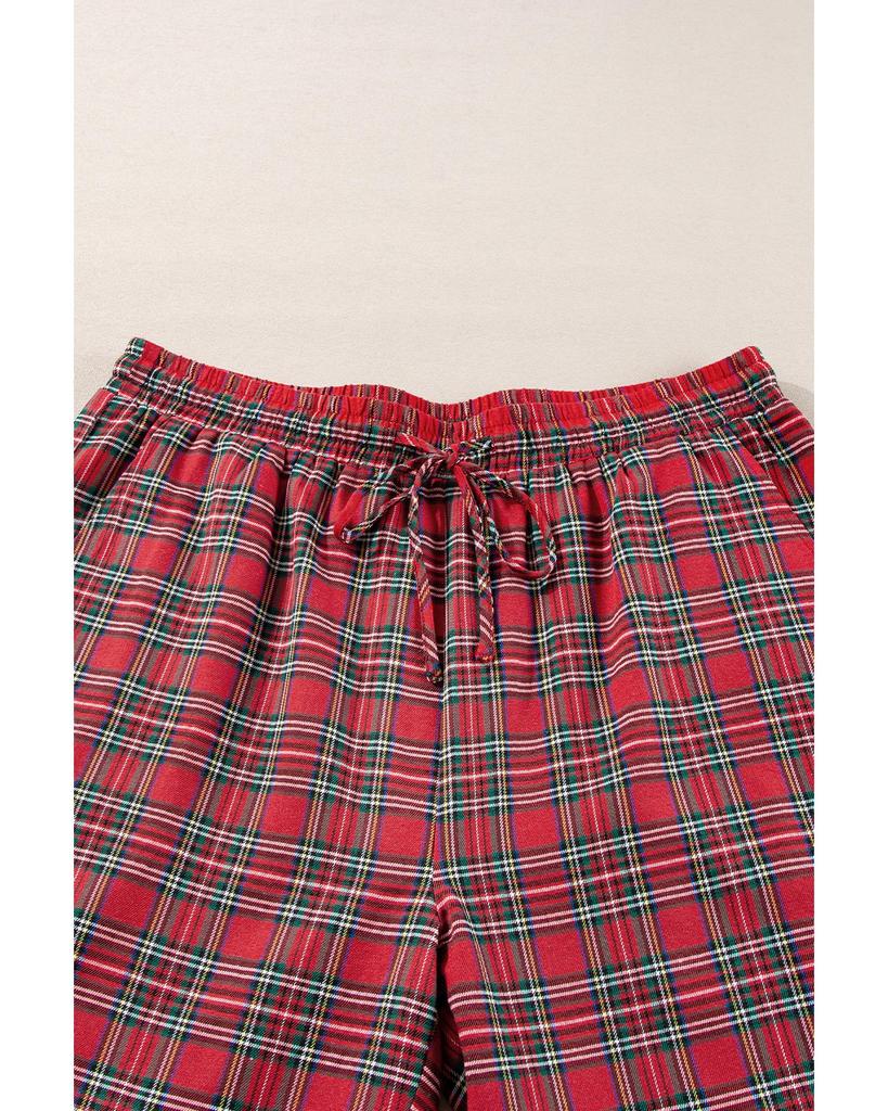 Azura Exchange Рубашка и брюки в красную клетку с принтом больших размеров для отдыха