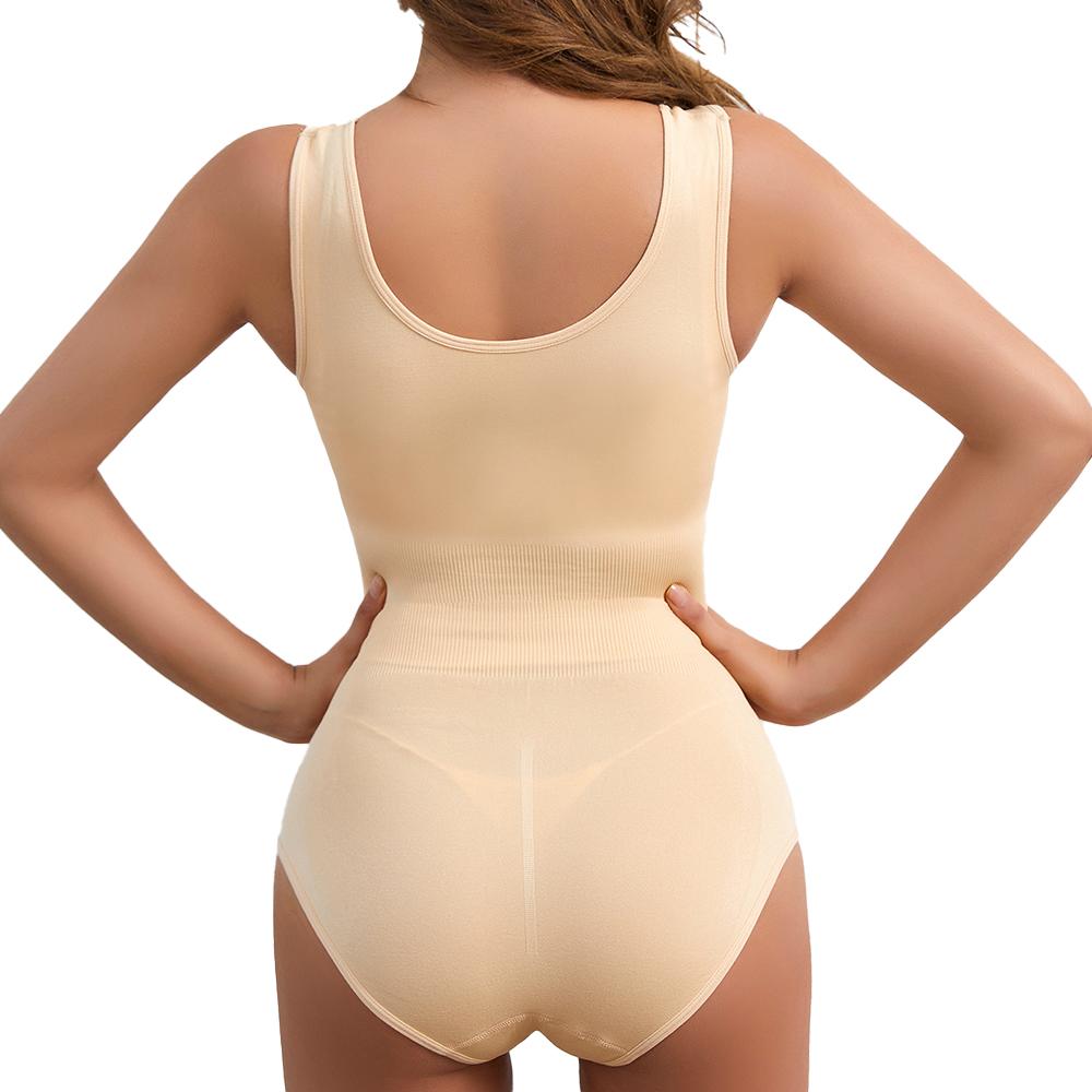 Women Compression Shapewear Bodysuit Tummy Control Leotard Slimming Body Shaper Waist Trainer Romper Scoop Neck Tank Top Jumpsuits Vest