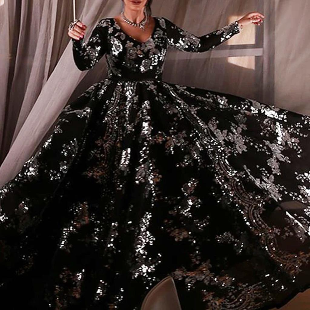 Женские летние длинные платья с длинными рукавами и пайетками и бахромой