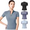 Yoga T-Shirts Zip Gym Tops Short Sleeve Seamless Nylon Crop Top Training Shirts Quick Drying Women Sportswear Women's Running Shirt