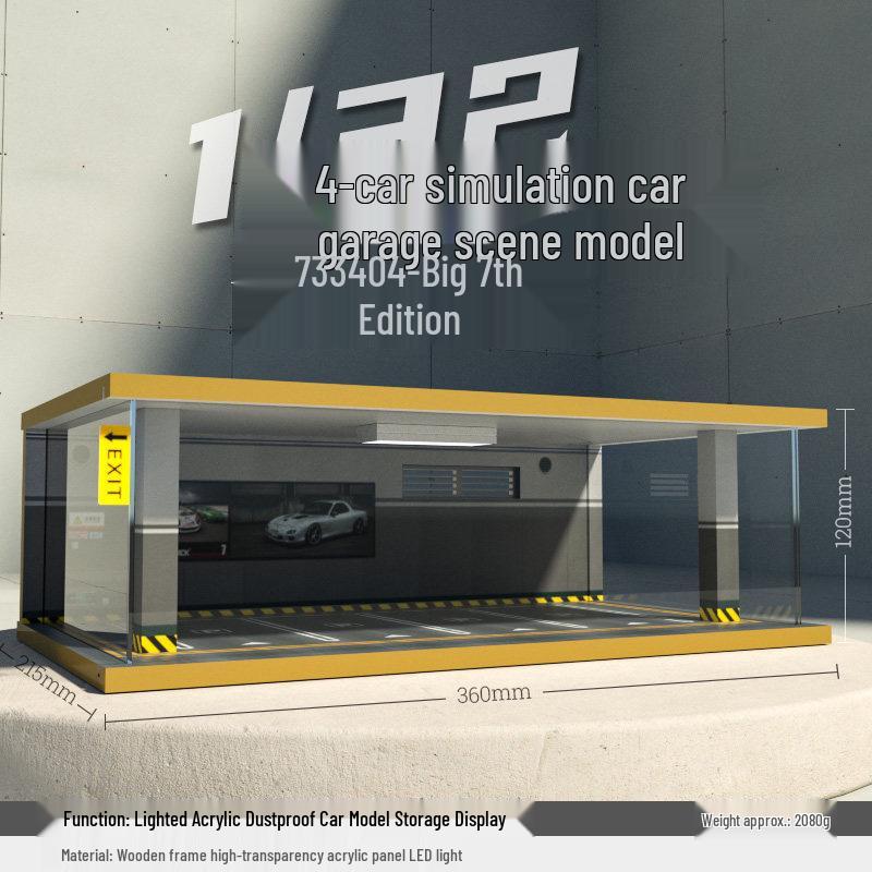 Деревянный гараж для моделей автомобилей с подсветкой - Трансграничная симуляция Пылезащитный чехол 1:32 Сценические украшения.