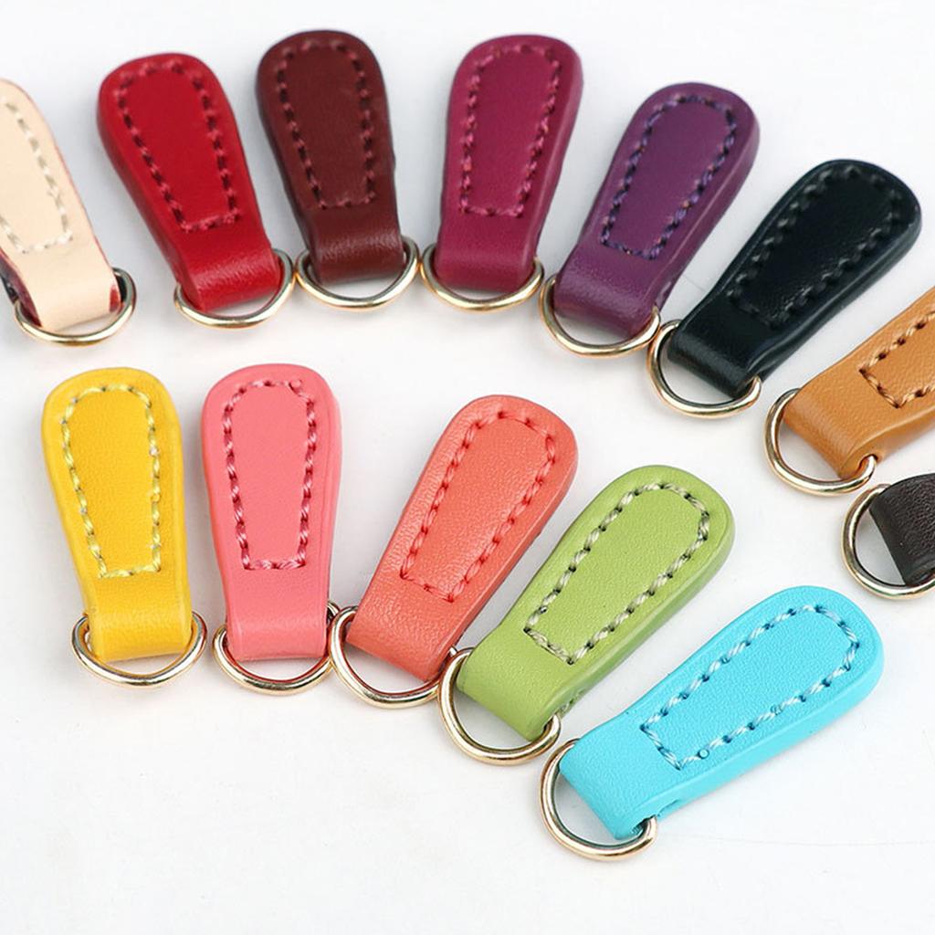 2 Pieces/Set Stylish Zip Pull Strap PU Leather Zipper Pullers Zipper Tags for Boot Jacket Bag Purse Handbag Replacement