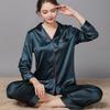 Silk Couple Pajamas Set: Long Sleeve, Plus Size, Spring/Autumn, Men's & Women's Ice Silk Homewear.