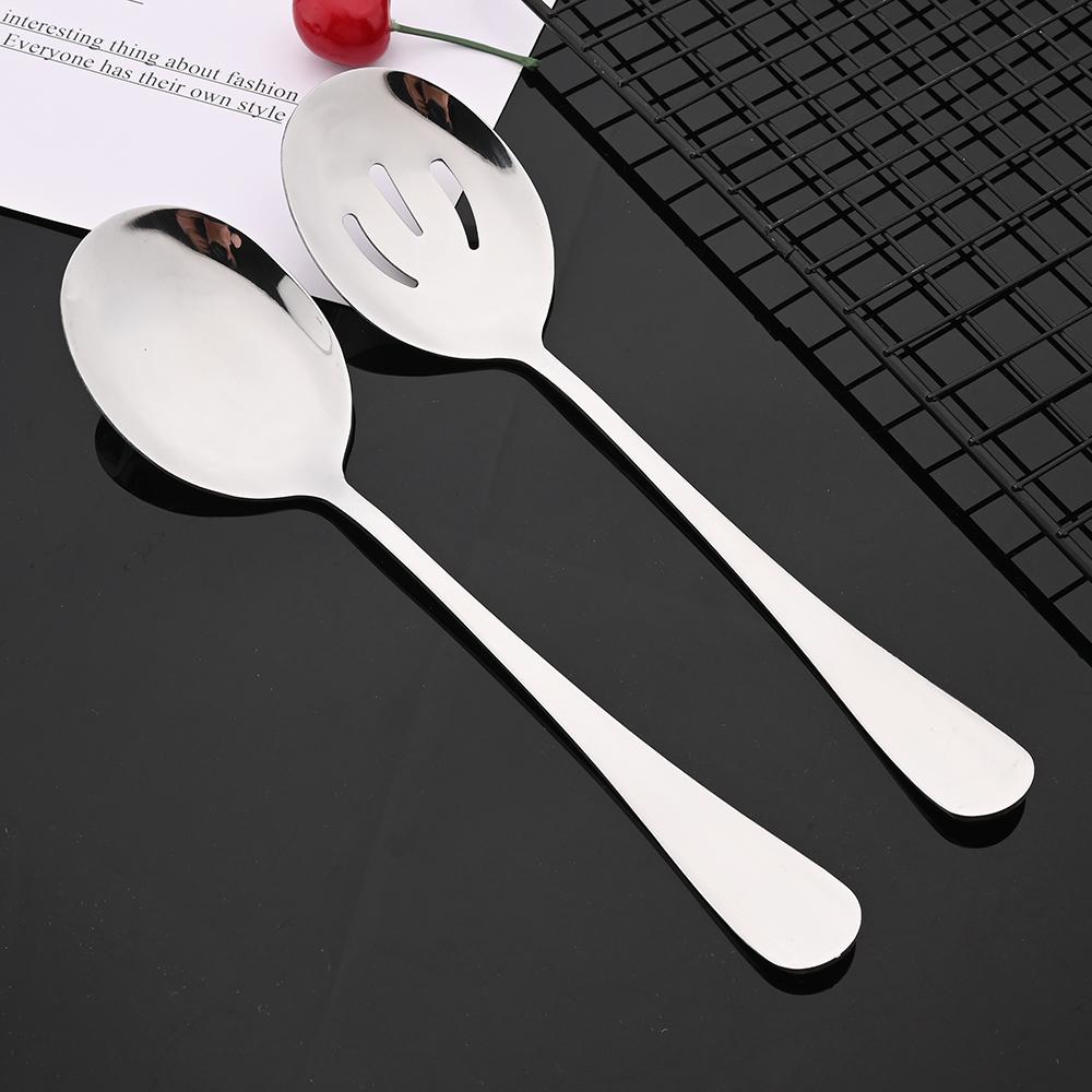 12 шт. набор ложек для салата из нержавеющей стали, кухонный сервер, посуда для макарон, общественная серебряная посуда с использованием инструментов для ресторана-шведского стола