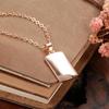 Kinel Glossy Simple Rose Gold Color Square Pendant Necklace