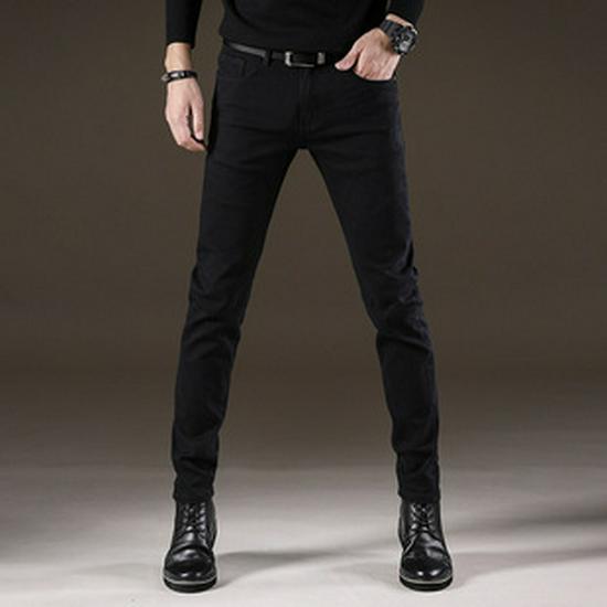 Men's Elastic Straight Leg Jeans - Loose Fit Business Casual - Spring & Autumn