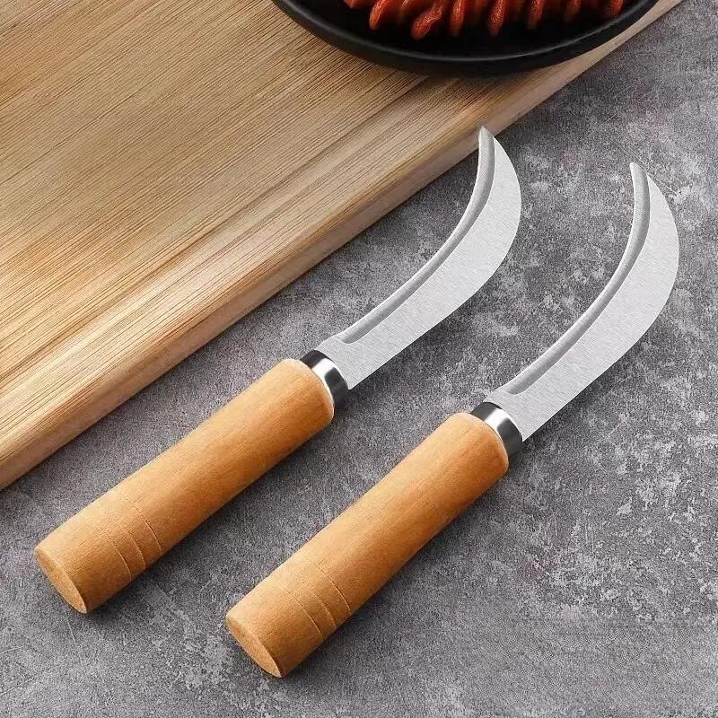 Bending Knife Fruit Knife Stainless Steel Pineapple Knife Mango Knife Multi-functional Peeling Knife Roast Sausage Special Knife Cutting