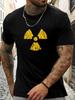 Unisex Crew Neck Retro Radiation Symbol Print Short Sleeve Cotton Tee Casual Summer Streetwear Loose Basic Daily Outdoor Wear Top