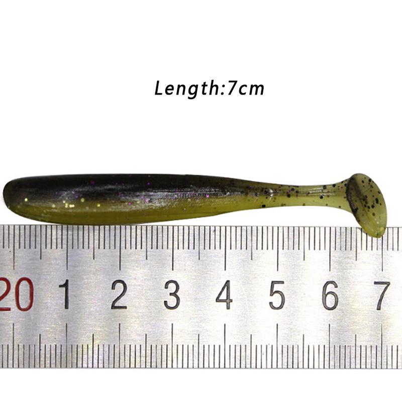 10 шт./компл. мягкие поддельные приманки для рыбы, приманки 7 см/2 г Т-образный хвост, мягкие приманки, рыболовные снасти, новые