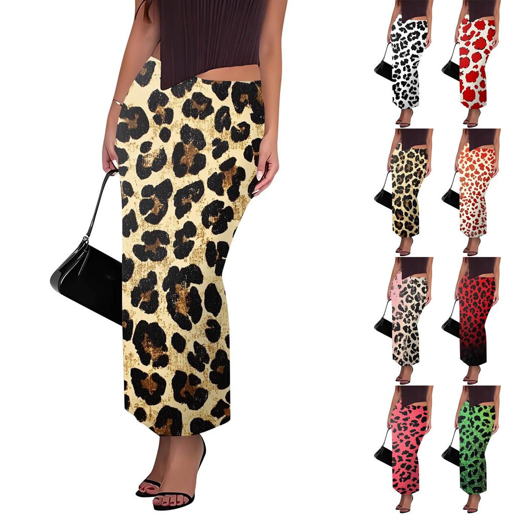 Women's Casual Fashion Gradient Printed Fishtail Split Skirt Elasticated Slim Half-body Skirt