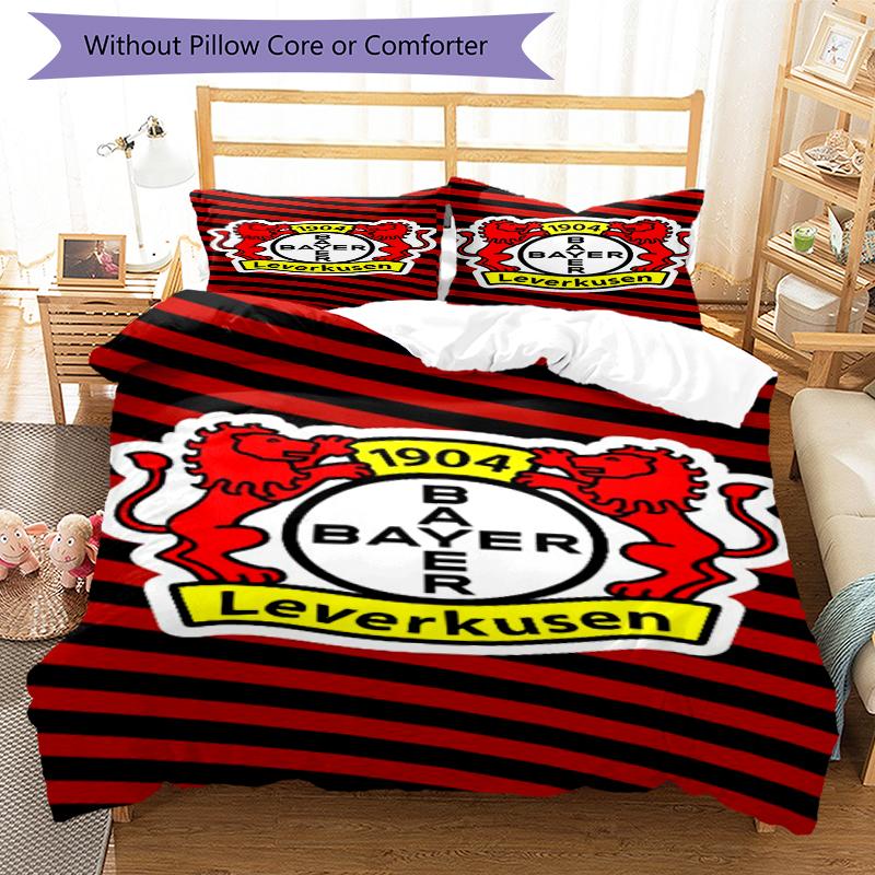 3pcs Bayer Leverkusen Bedding Set Duvet Cover Closure Includes 1 Duvet Cover & 2 Pillowcases, Soft and Comfortable for All Seasons.