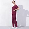 2 Pieces Outfits Women Nursing Working Tops+Loose Pants Nurse Suit Short Sleeve Quick Dry V-neck