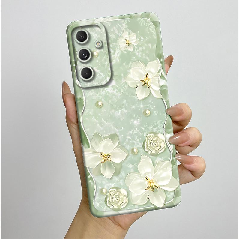 Чехол для телефона Samsung Galaxy M35 5G Бампер Силиконовый Ударопрочный Красивый Чехол с Бабочками и Цветами для Galaxy M 35 M55 Funda