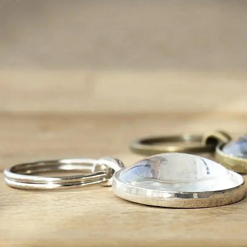 Angel Wings Heart Marine Design Glass Alloy Key Holder Keyring For Friends And Colleagues