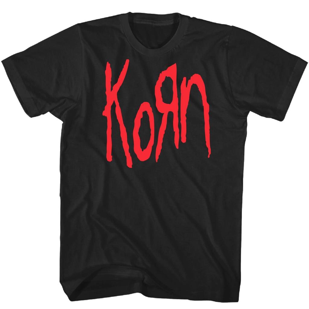 Korn Red Logo T Shirt Mens Rock and Roll Music Classic Band Tee New Black