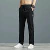 Casual Pants Men's Large Size Elastic Straight Sports Casual Ice Silk Trousers