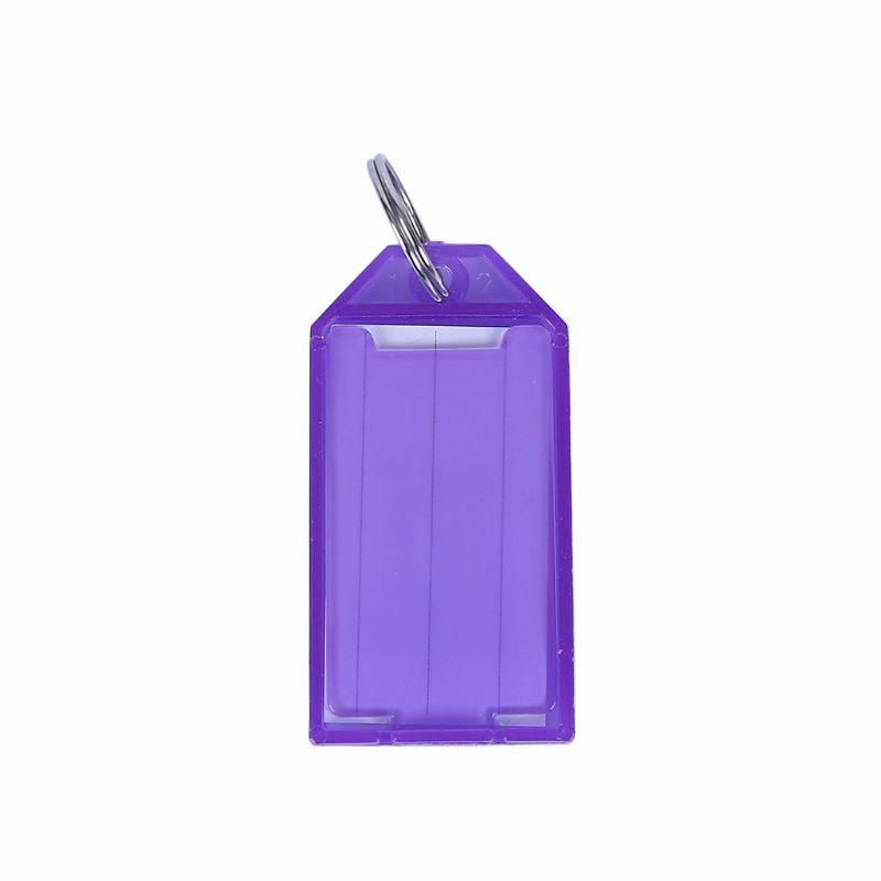 20Pcs Tough Plastic Key Tags with Split Ring Label Window Assorted Colors