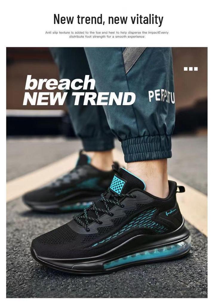 Мужские модные кроссовки Flyknit с воздушной подушкой в стиле 'Dad Shoes' - Удобные повседневные беговые кроссовки