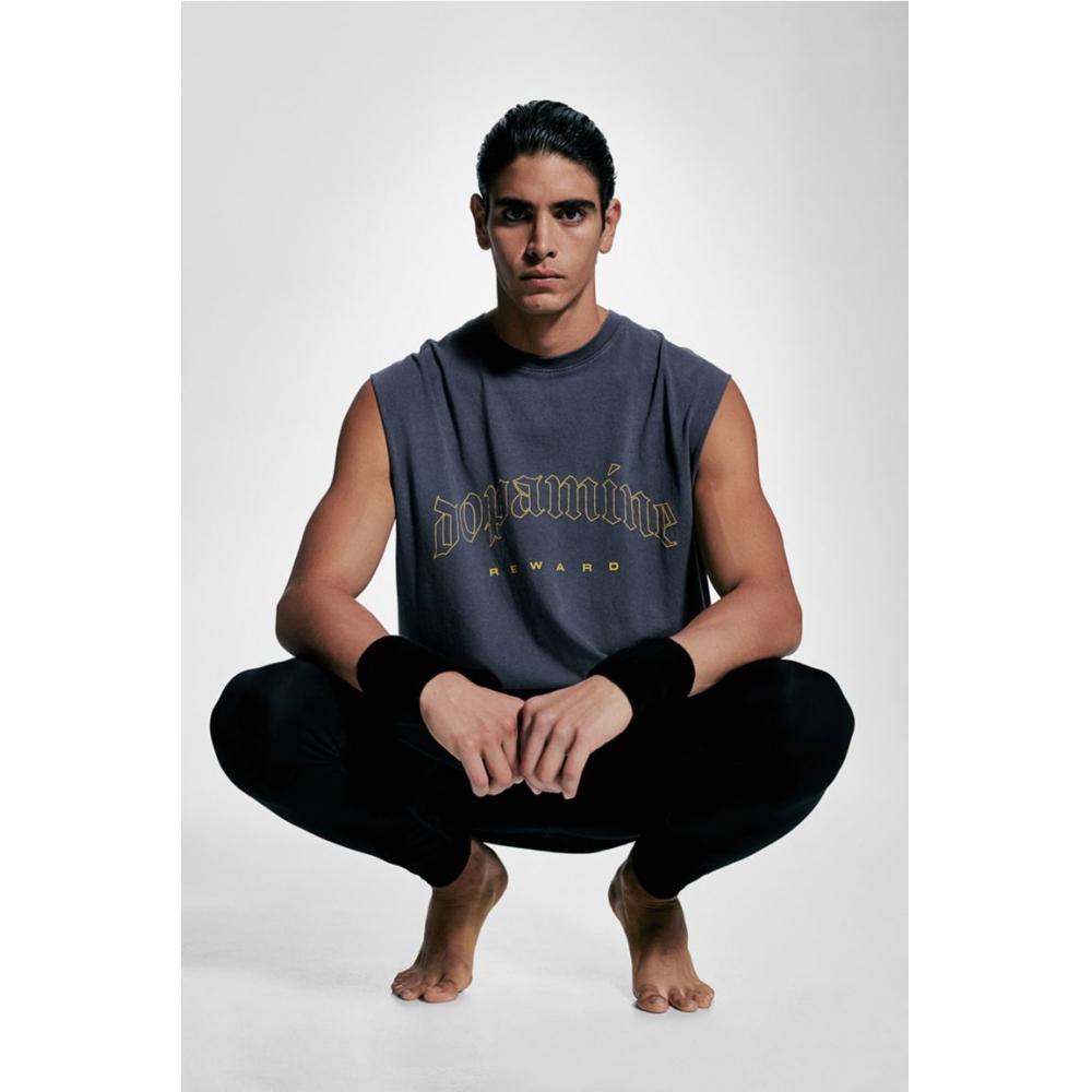 Спортивный топ без рукавов свободного кроя, темно-синий, dopaMine