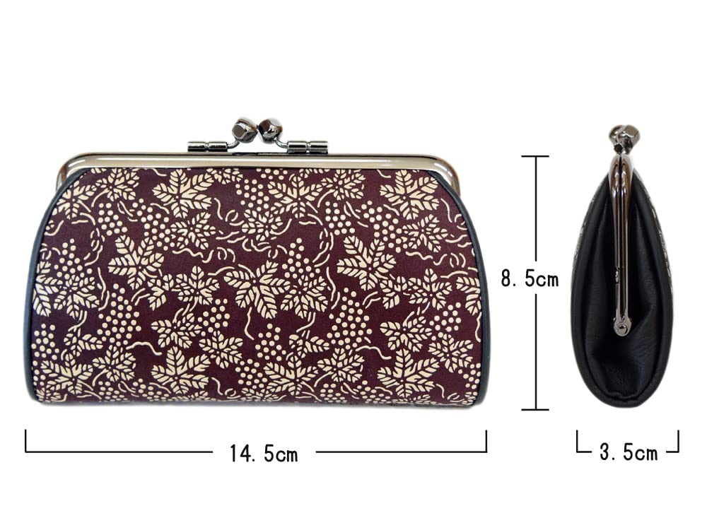 Кошелек Inden 340 Застежка Кошелек для монет 1501 Фиолетовая оленья кожа x Белый лак Узор "Виноградная лоза" Высота x Ширина x Толщина Внутреннее отделение Закрытие сумки Кошелек для монет