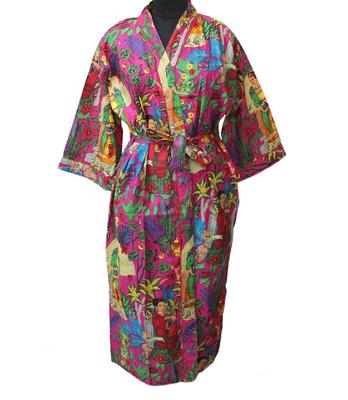 Фарида Кало Цветочные хлопковые кимоно Ночные халаты Свадебные халаты Пляжные халаты ручной работы