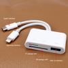 2 в 1 OTG кард-ридер Type C Lightning для SD-TF карты памяти с USB-портом для зарядки для Macbook, ПК, ноутбука, iPhone, кард-ридер