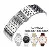 20mm TRADITION CHRONOGRAPH Series T063617A T063637A T063639A Watch Band Watch Parts Male Solid Stainless Steel Bracelet Strap For T063