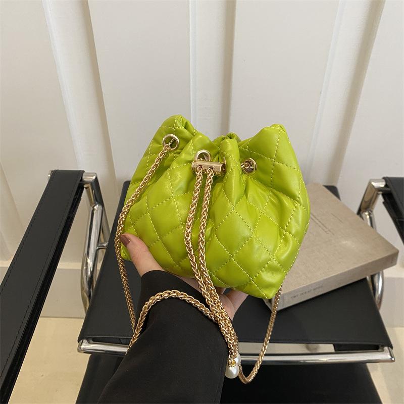 Модная фактура женская сумка счастливая сумка-ведро 2024 новая сумка женская индивидуальная сумка через плечо с бриллиантовой цепочкой сумка-мессенджер