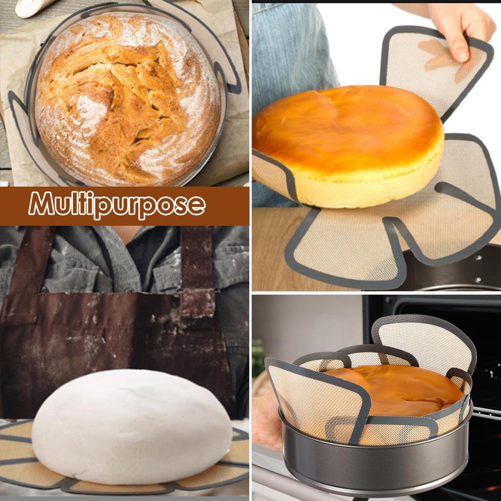 2Pcs Silicone Bread Loaf Pan Liners Reusable Bread Pan Baking Mat Non Stick Sourdough Transfer Tool for Round Bread Pans